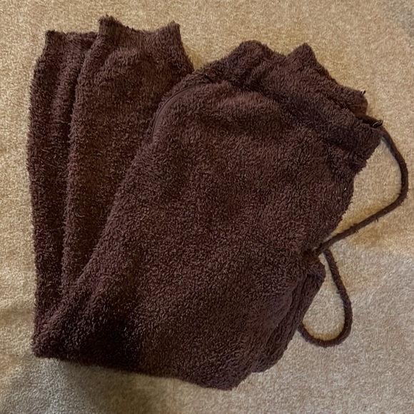 Skims Cozy Jogger Womens Size L/XL High Rise Teddy Boucle Brown Pull On Pants - Picture 2 of 3